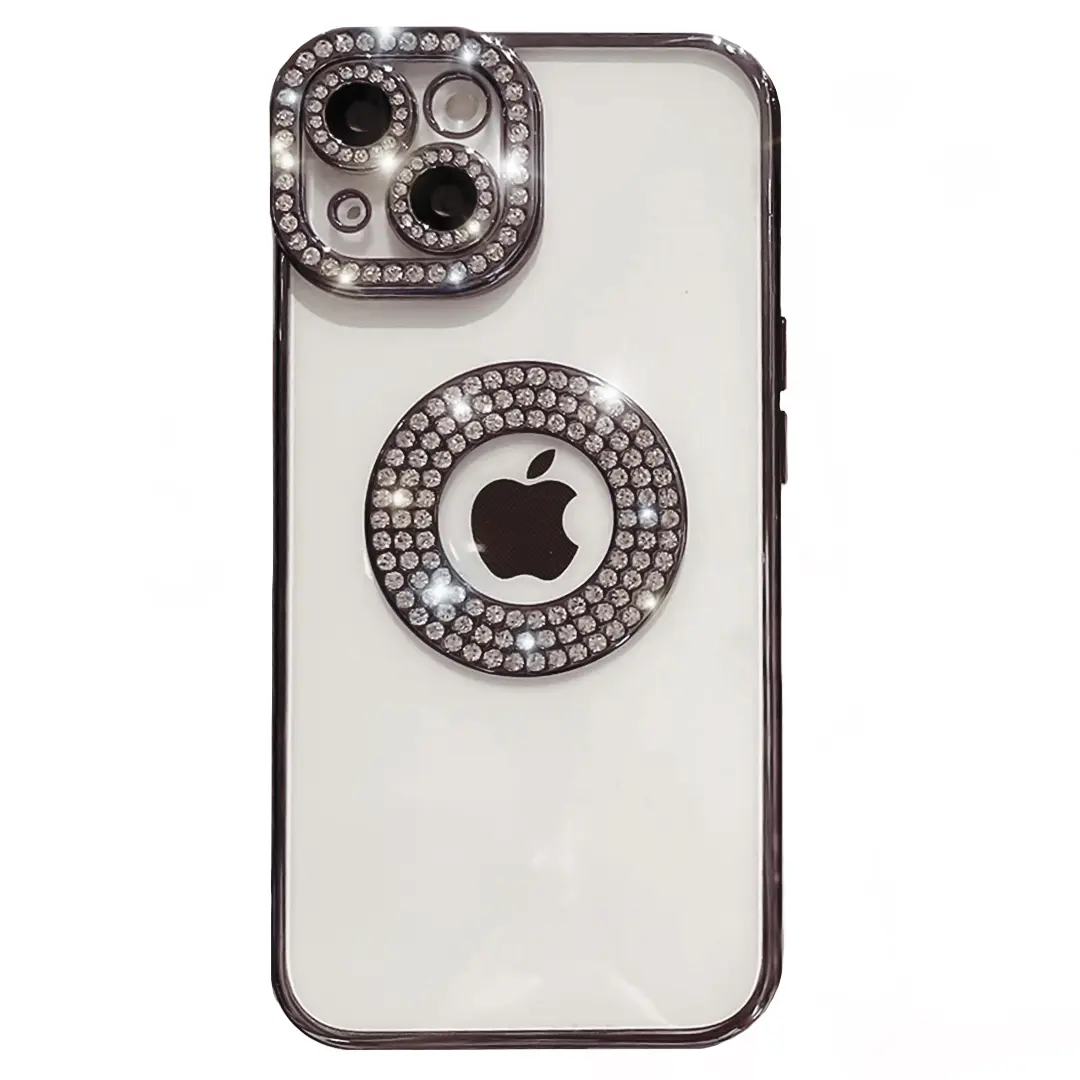 iPhone 14 Plus Clear Case Diamond with Camera Protection Black